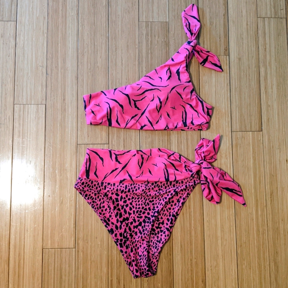 Fushia Animal Print Bikini